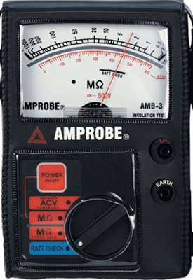 AMPROBE AMB-3 500V Handheld Analog Megohmmeter / Insulation Resistance