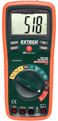 EXTECH INSTRUMENTS EX470 True RMS Autoranging Multimeter with IR Thermometer