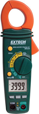 EXTECH INSTRUMENTS MA220 400 Amp AC/DC Current Clamp/DMM Meter