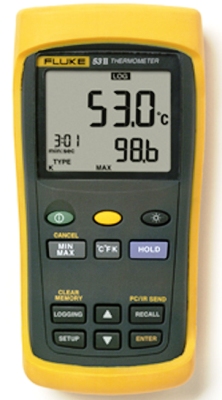 FLUKE 53 II Single Input Digital Thermometer with Data Logging